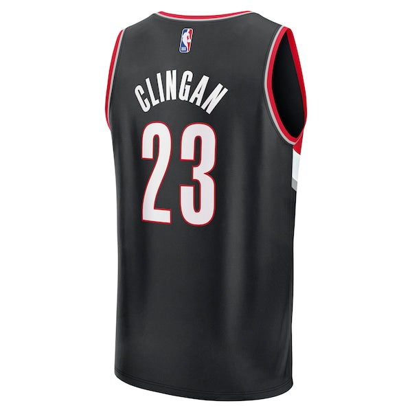 Donovan Clingan Portland Trail Blazers  2024 NBA Draft Fast Break Player Jersey - Icon Edition - Black