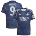 Kylian Mbappé Los Merengues adidas Youth 2025/26 Away Replica Player Jersey - Blue/White