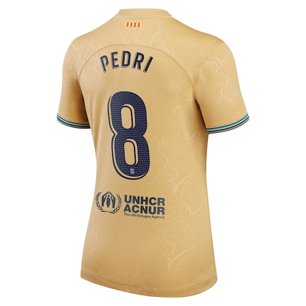 Pedri Barcelona Nike Women's 2022/23 Away Replica Player Jersey - Gold