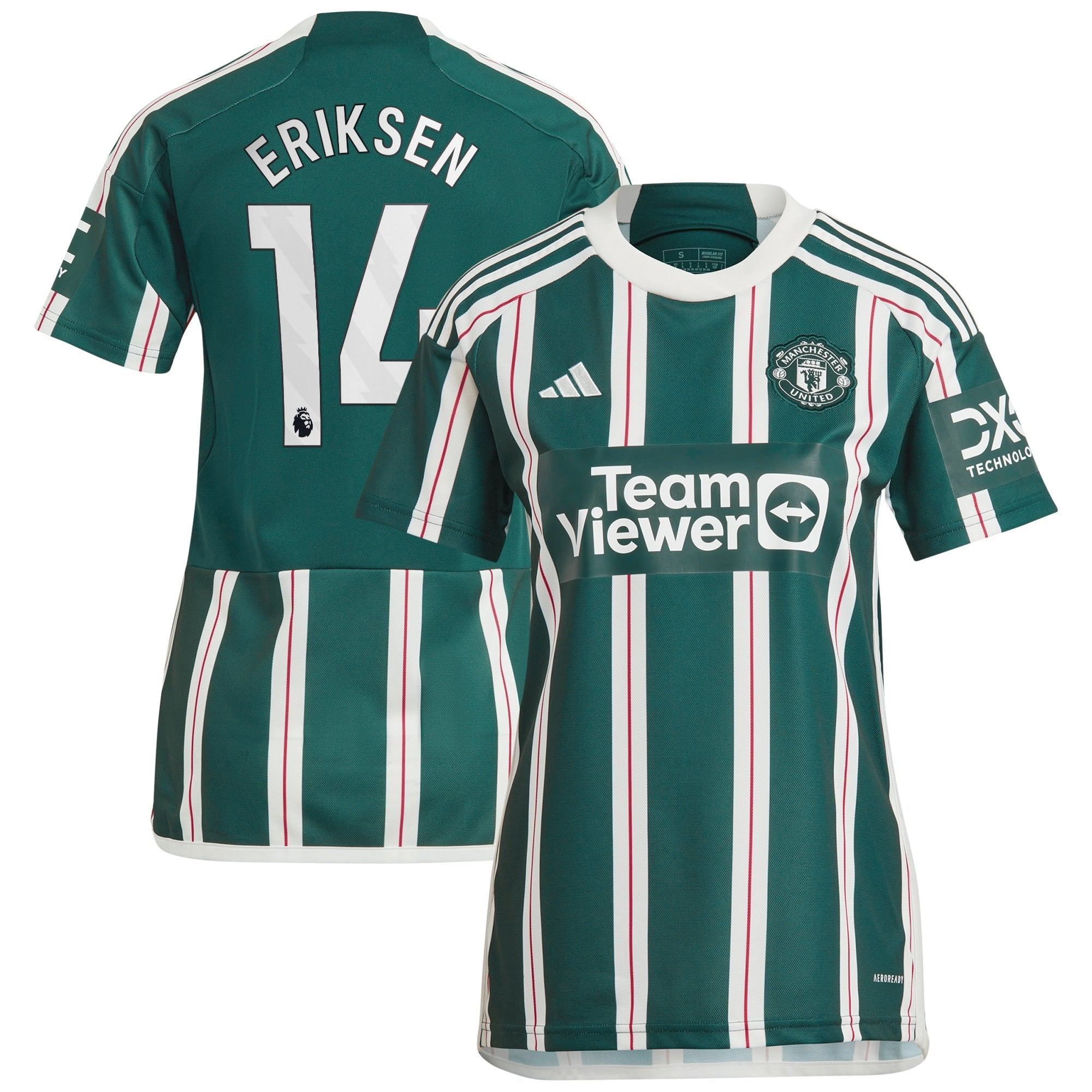 Christian Eriksen Manchester United adidas Women's 2023/24 Home Replica Player Jersey - Red/Green
