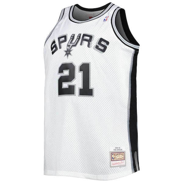 Tim Duncan San Antonio Spurs Big & Tall Hardwood Classics 1998/99 Swingman Jersey - White/Black