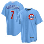 Dansby Swanson Chicago Cubs Nike 2nd Alternate Replica Player Jersey - Light Blue