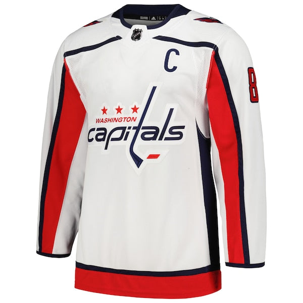 Alexander Ovechkin Washington Capitals adidas Away Captain Primegreen Authentic Player Jersey - White/Navy/Red