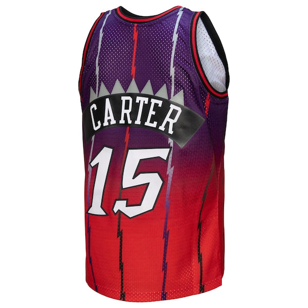 Vince Carter Toronto Raptors 1998/99 Hardwood Classics Fadeaway Swingman Player Jersey - Red/Purple