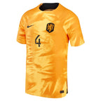 Virgil Van Dijk Netherlands National Team Nike 2022/23 Home Vapor Match Authentic Player Jersey - Orange