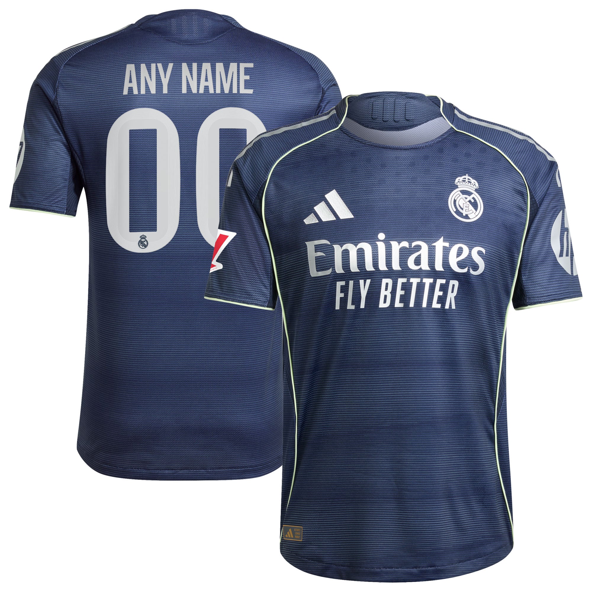 Los Merengues adidas 2025/26 Home Authentic Custom Jersey - White/Blue