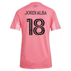 Jordi Alba Inter Miami CF adidas Women's 2025 Euforia Replica Player Jersey - Light Pink