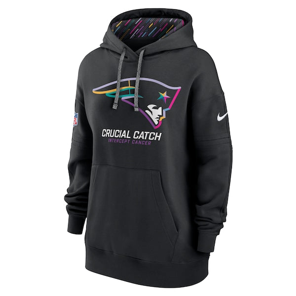 New England Patriots Nike Women's 2024 NFL Crucial Catch Club Pullover Hoodie - Black
