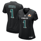 Jalen Hurts Philadelphia Eagles Nike Women's Super Bowl LIX Fashion Game Player Jersey - Carbon Black