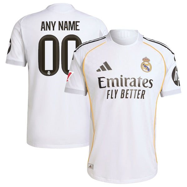 Los Merengues adidas 2025/26 Home Authentic Custom Jersey - White/Blue