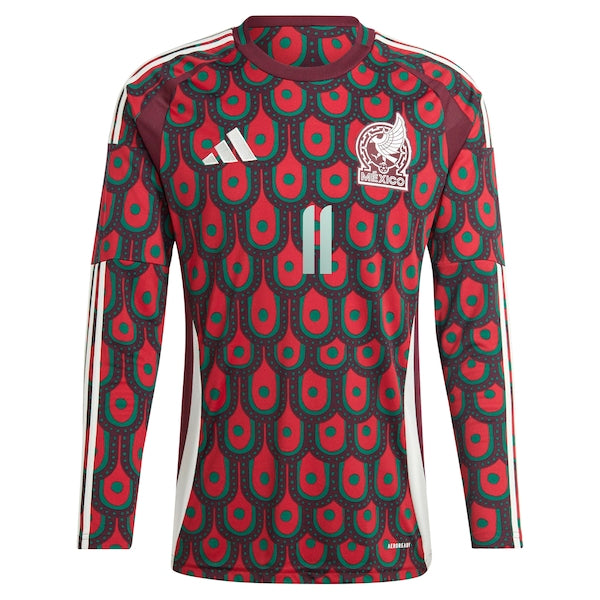 Santiago Giménez Mexico National Team adidas 2024 Home Replica Player Long Sleeve Jersey - Burgundy