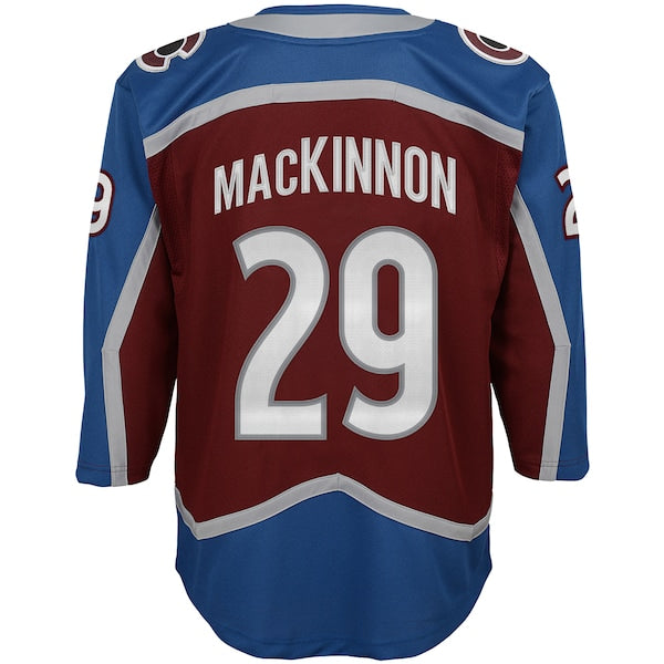 Nathan MacKinnon Colorado Avalanche Youth Premier Player Jersey - Burgundy/Navy