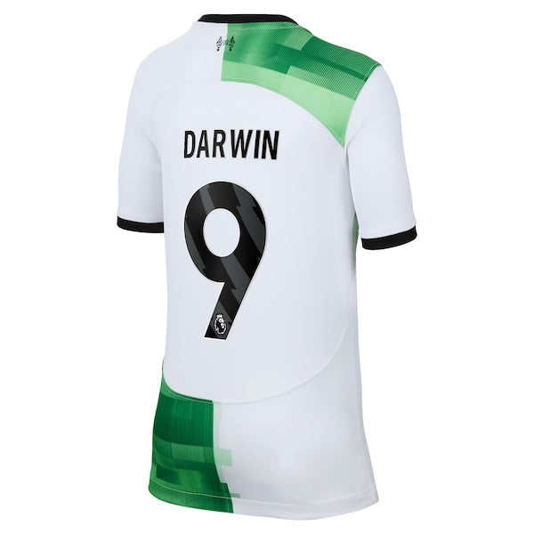 Darwin Núñez Liverpool Nike Youth 2023/24 Away Replica Jersey - White