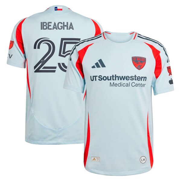 Sebastien Ibeagha FC Dallas adidas 2025 The Inferno Kit Authentic Player Jersey - Light Blue