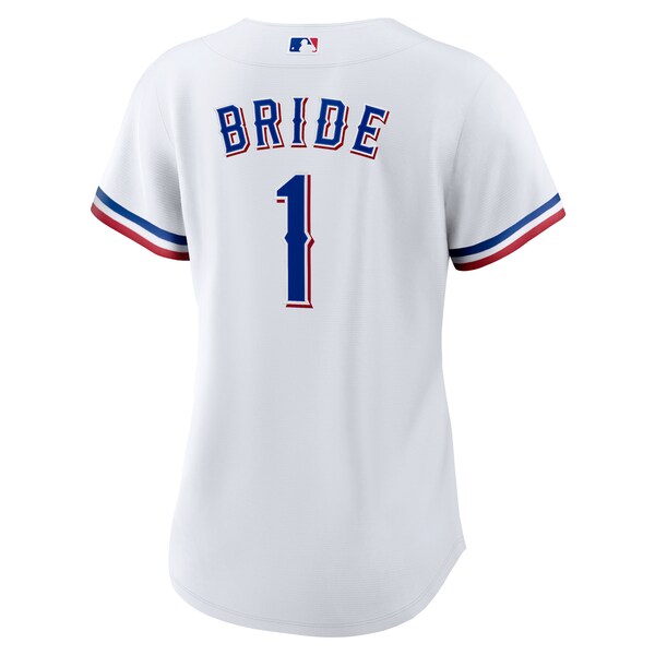 Texas Rangers Nike Women's #1 Bride Home Replica Jersey - White