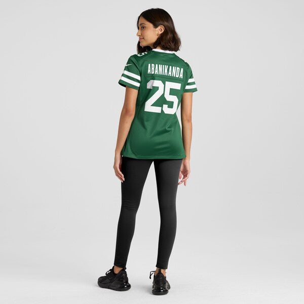 Israel Abanikanda New York Jets Nike Women's Team Game Jersey - Legacy Green