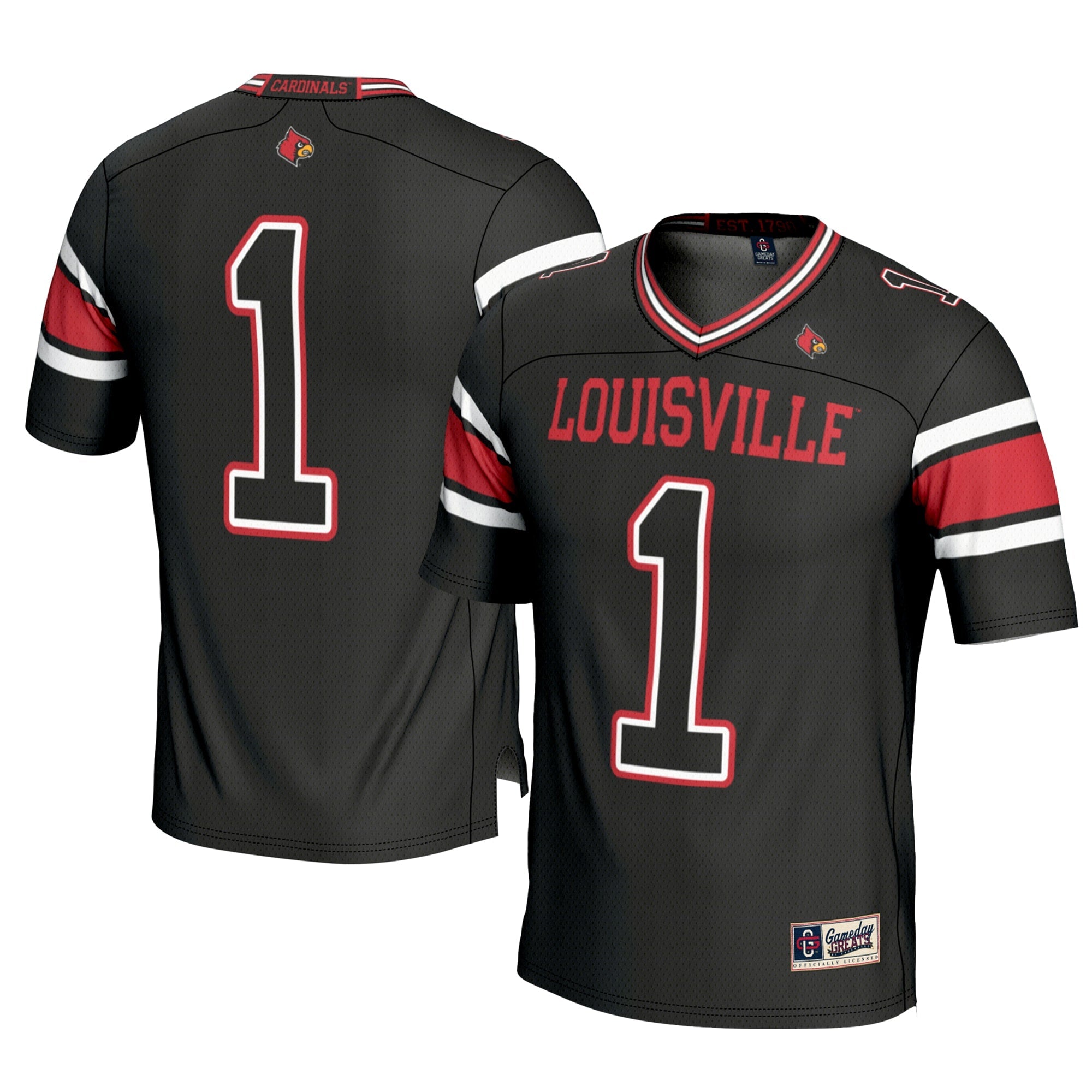 #1 Louisville Cardinals GameDay Greats Youth Football Jersey - Red/White/Black