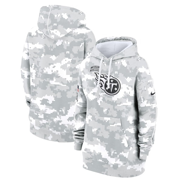 Tennessee Titans Nike Women's 2024 Salute To Service Club Fleece Pullover Hoodie - Arctic Camo
