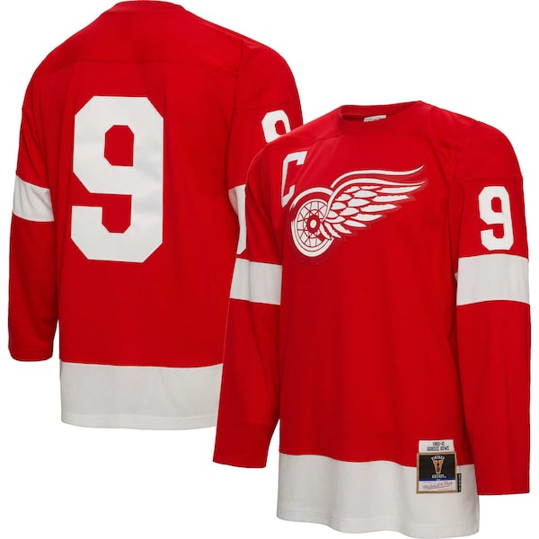 Gordie Howe Detroit Red Wings Captain Patch 1960/61 Blue Line Player Jersey - Red