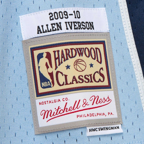 Allen Iverson Memphis Grizzlies 2009/10 Hardwood Classics Swingman Jersey - Light Blue