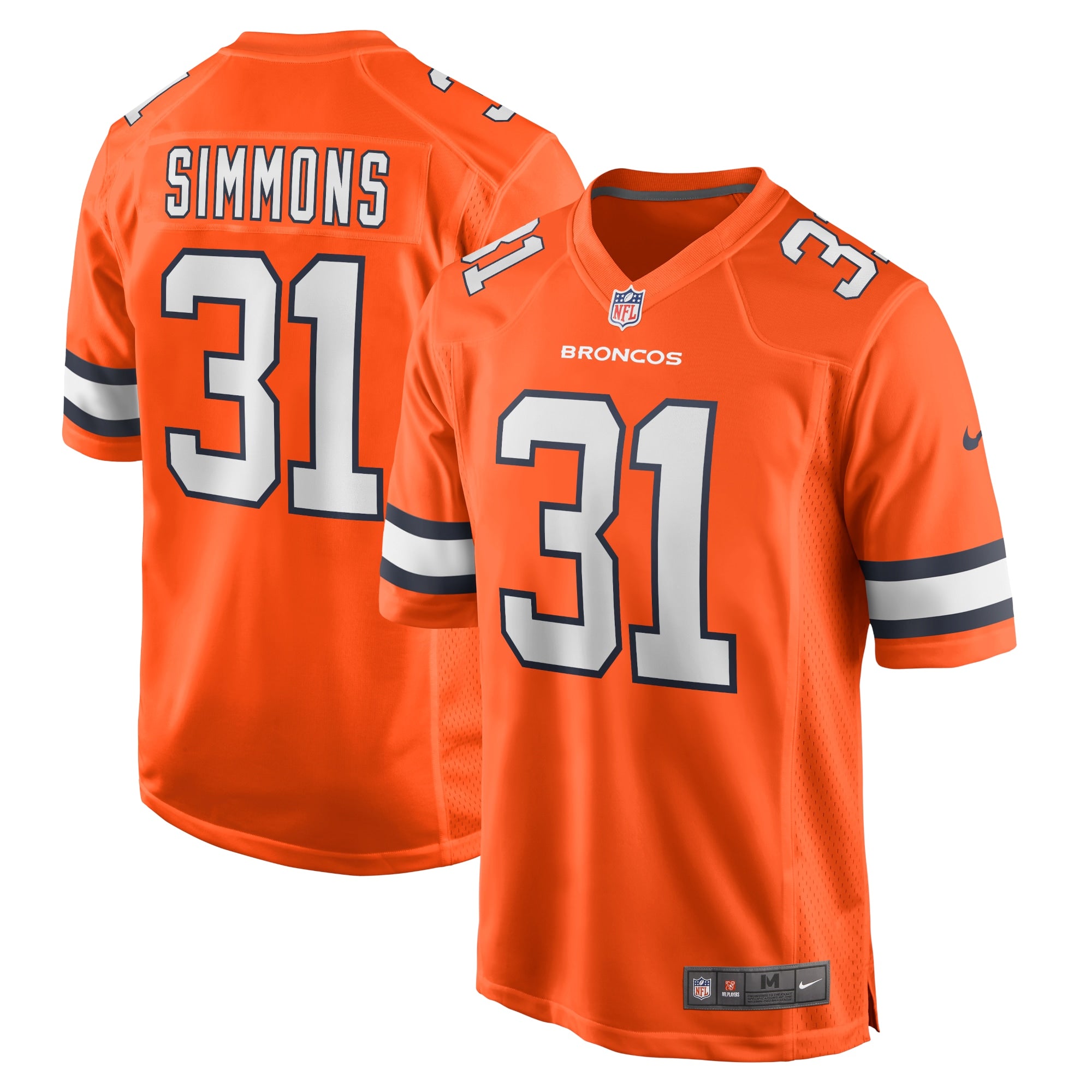 Justin Simmons Denver Broncos Nike Alternate Game Jersey - Navy/Orange