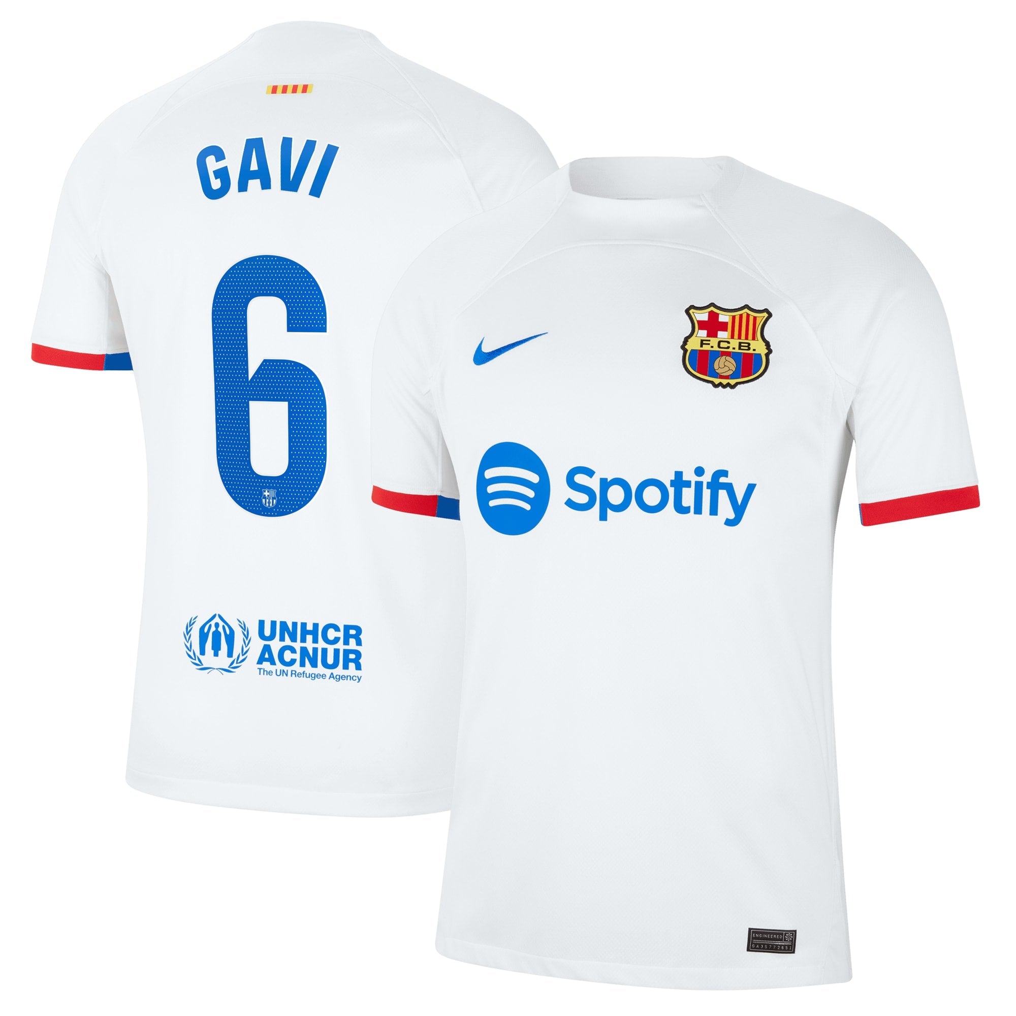 Gavi Barcelona Nike 2023/24 Third Replica Jersey - Aqua/Royal/White
