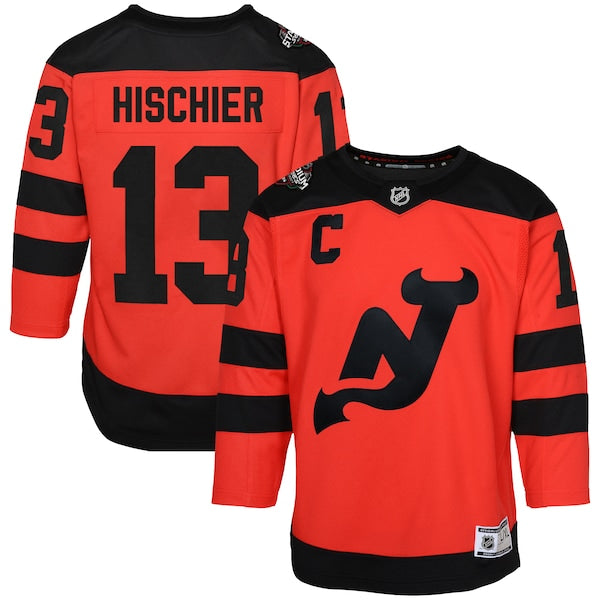 Nico Hischier New Jersey Devils Youth 2024 NHL Stadium Series Premier Player Jersey – Red