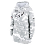 Philadelphia Eagles Nike Women's 2024 Salute To Service Club Fleece Pullover Hoodie - Arctic Camo