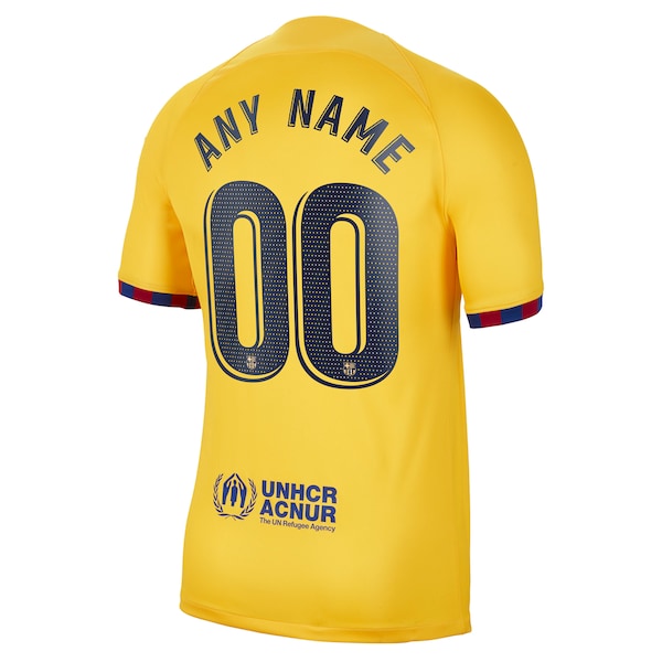 Barcelona Nike Youth 2022/23 Fourth Breathe Stadium Replica Custom Jersey - Yellow