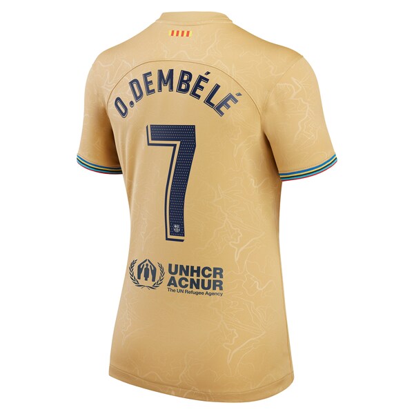Ousmane Dembele Barcelona Nike Women's 2022/23 Away Replica Player Jersey - Gold