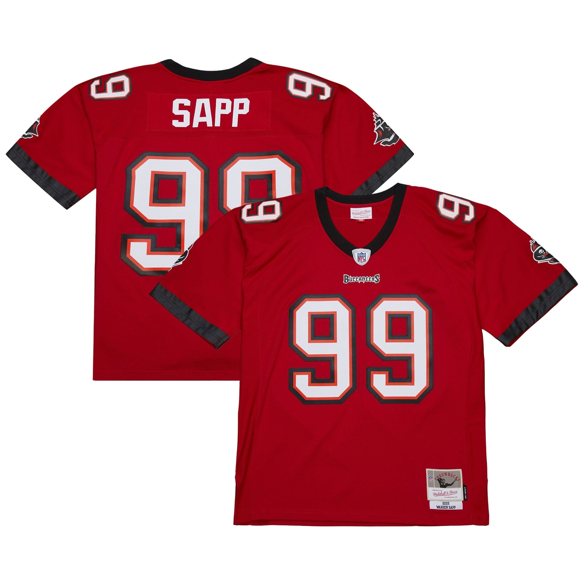 Warren Sapp Tampa Bay Buccaneers  1995 Legacy Replica Jersey - Orange/Red