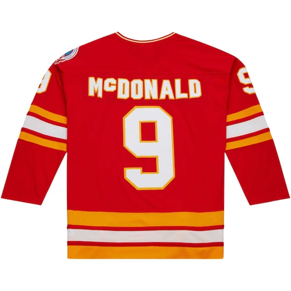 Lanny McDonald Calgary Flames Captain Patch 1988/89 Blue Line Player Jersey - Red