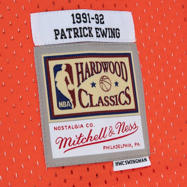 Patrick Ewing New York Knicks 1991/92 Hardwood Classics Fadeaway Swingman Player Jersey - Orange/Royal