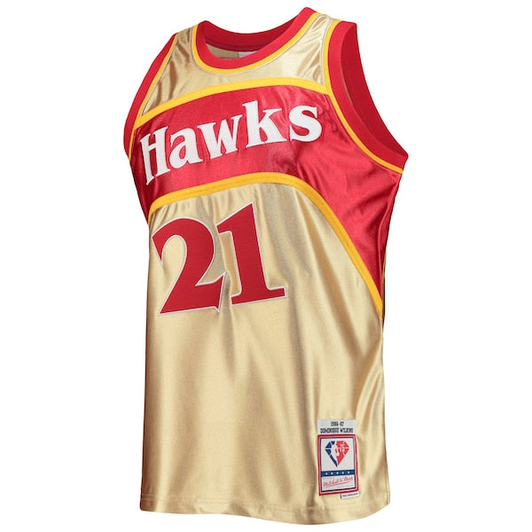 Dominique Wilkins Atlanta Hawks 75th Anniversary 1986/87 Hardwood Classics Swingman Jersey - Gold
