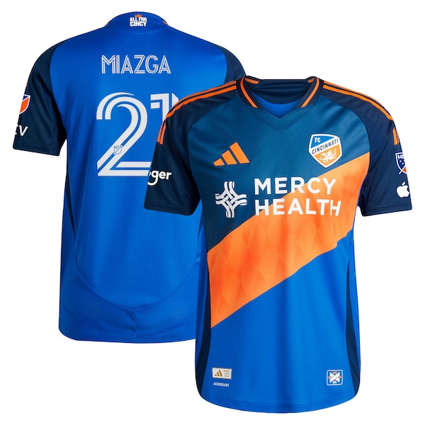Matt Miazga FC Cincinnati adidas 2025 Orange and Blue Legacy Kit Authentic Player Jersey - Blue