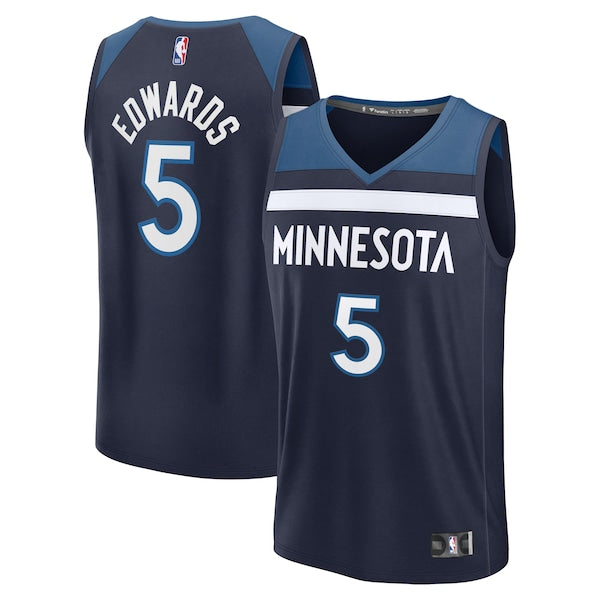 Anthony Edwards Minnesota Timberwolves  Fast Break Replica Player Jersey - Icon Edition - Navy