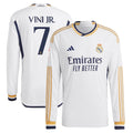 Vini Jr. Los Merengues adidas Home 2023/24 Authentic Long Sleeve Jersey - White