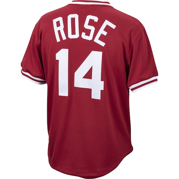 Pete Rose Cincinnati Reds Cooperstown Collection Mesh Batting Practice Jersey - Red