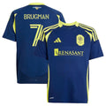 Gastón Brugman Nashville SC adidas Youth 2025 The Heart of Nashville Kit Replica Player Jersey - Navy