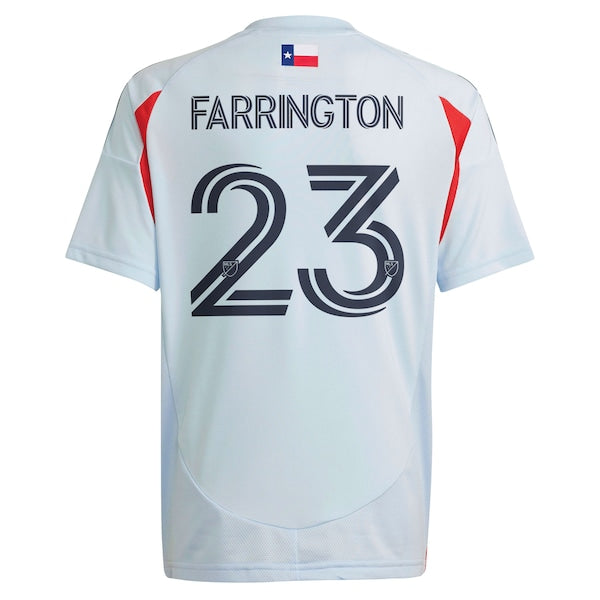 Logan Farrington FC Dallas adidas Youth 2025 The Inferno Kit Replica Player Jersey - Light Blue