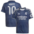 Kylian Mbappé Los Merengues adidas Youth 2025/26 Away Replica Player Jersey - Blue/White