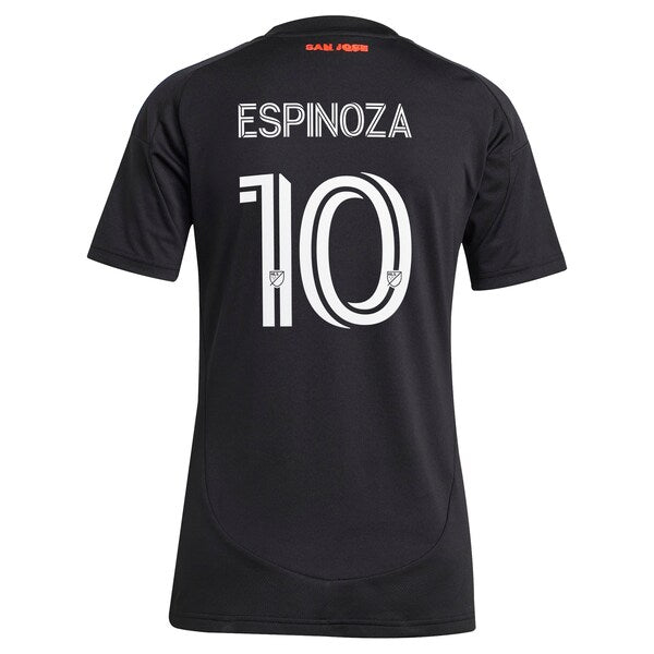 Cristian Espinoza San Jose Earthquakes adidas Women's 2025 Headliner Replica Player Jersey - Black
