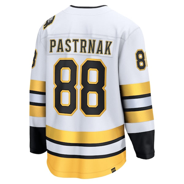 David Pastrnak Boston Bruins  Away Breakaway Player Jersey - White/Black
