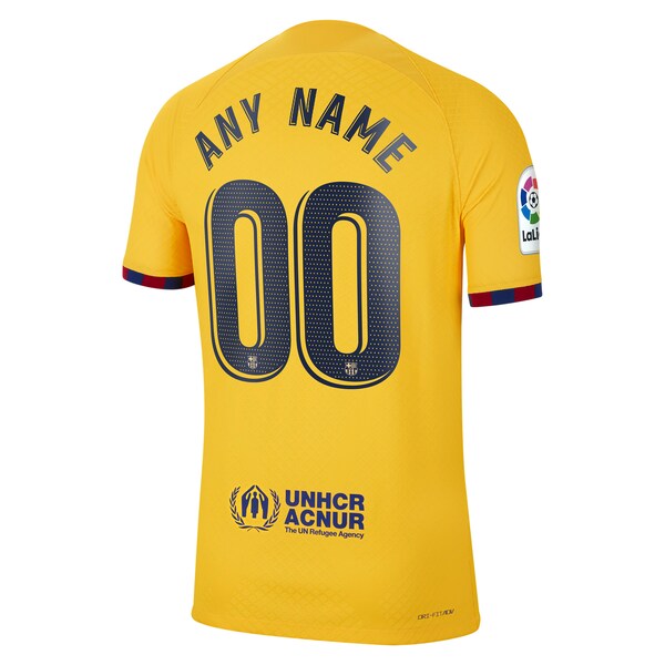 Barcelona Nike 2022/23 Fourth Vapor Match Custom Authentic Jersey - Yellow