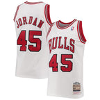 Men's Chicago Bulls Michael Jordan White 1994-95 Hardwood Classics Authentic Player Jersey