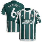Lisandro Martínez Manchester United adidas Youth 2023/24 Away Replica Player Jersey - Green/White