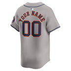 Houston Astros Nike Away Limited Custom Jersey - Gray