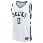 Damian Lillard Milwaukee Bucks  Fast Break Replica Player Jersey - Association Edition - White
