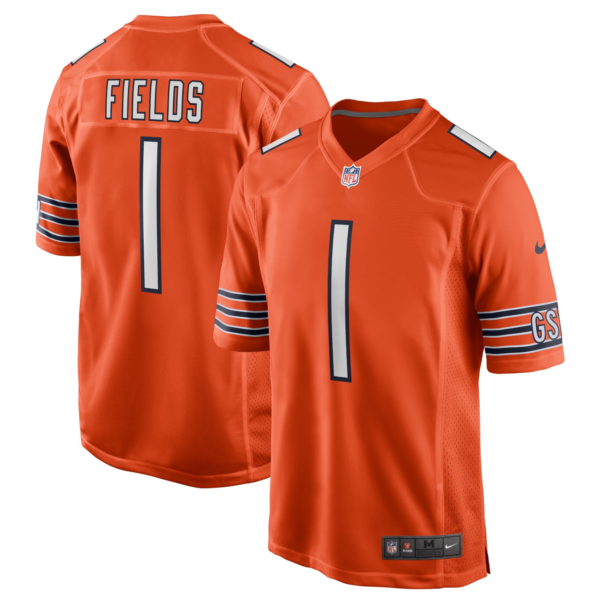 Justin Fields Chicago Bears Nike Player Game Jersey - White/Orange