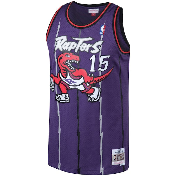 Vince Carter Toronto Raptors 1998/99 Big & Tall Hardwood Classics Swingman Jersey - Purple/White